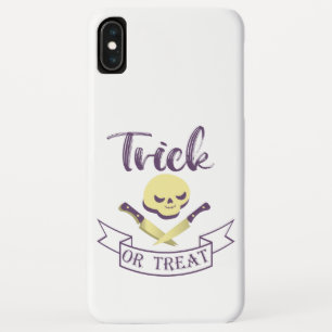 Trick or treat skull crossbones Halloween ribbon T Case-Mate iPhone Case
