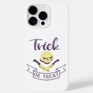 Trick or treat skull crossbones Halloween ribbon T Case-Mate iPhone 14 Pro Max Hoesje