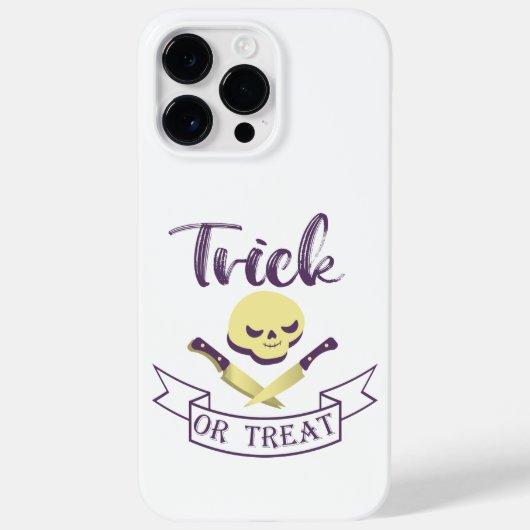 Trick or treat skull crossbones Halloween ribbon T Case-Mate iPhone Case (Achterkant)