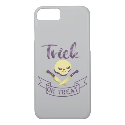 Trick or treat skull crossbones Halloween ribbon T Case-Mate iPhone Case (Achterkant)