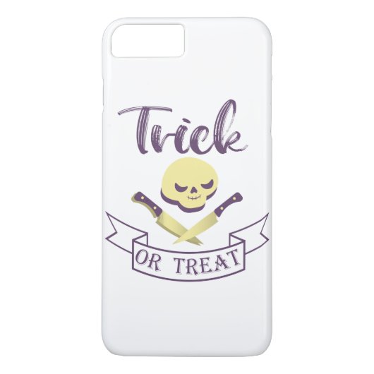Trick or treat skull crossbones Halloween ribbon T Case-Mate iPhone Case (Achterkant)