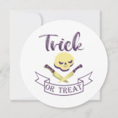 Trick or treat skull crossbones Halloween ribbon T Kaart (Voorkant)