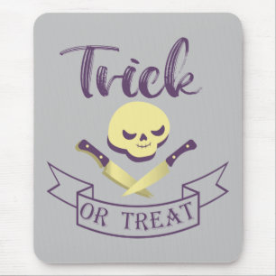 Trick or treat skull crossbones Halloween ribbon T Muismat