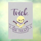 Trick or treat skull crossbones Halloween ribbon T Raamsticker (Vel 3)