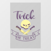Trick or treat skull crossbones Halloween ribbon T Raamsticker (Vel)
