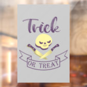 Trick or treat skull crossbones Halloween ribbon T Raamsticker (Vel 2)