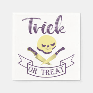 Trick or treat skull crossbones Halloween ribbon T Servet