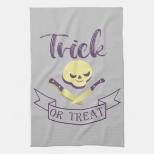 Trick or treat skull crossbones Halloween ribbon T Theedoek