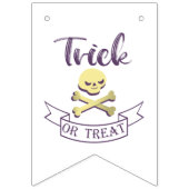 Trick or treat skull crossbones Halloween ribbon Vlaggetjes (Tweede vlag)
