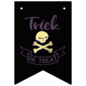 Trick or treat skull crossbones Halloween ribbon Vlaggetjes (Eerste vlag)