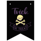 Trick or treat skull crossbones Halloween ribbon Vlaggetjes (Derde vlag)