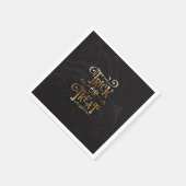 Trick or treat Skulls Zwart & Goud Halloween Party Servet (Hoek)