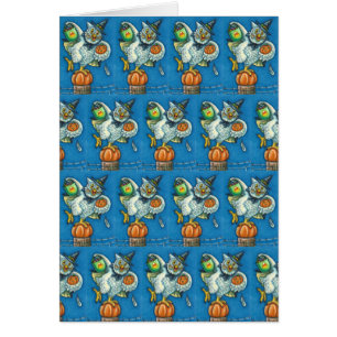 TRICK OR TREAT, SMELL MY FEET HALLOWEEN OWL KAART