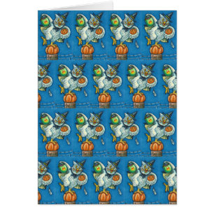 TRICK OR TREAT, SMELL MY FEET HALLOWEEN OWL KAART