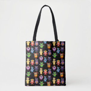 Trick or treat Snoep Bag - Schattigee Monsters Tote Bag