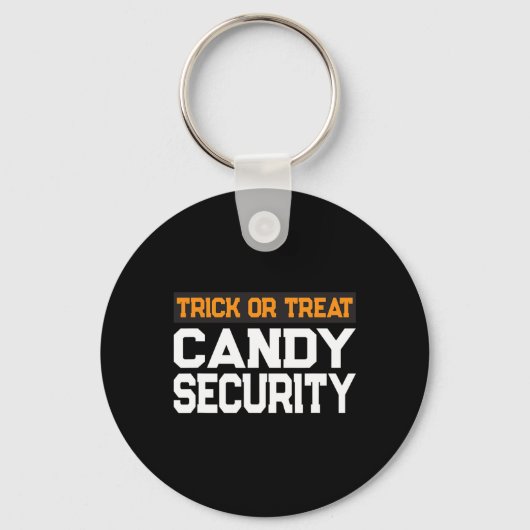 Trick or treat Snoep Beveiliging Mama Pa Halloween Sleutelhanger (Voorkant)