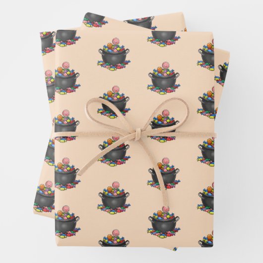 Trick or treat Snoep ketel Inpakpapier Vel (In situ)