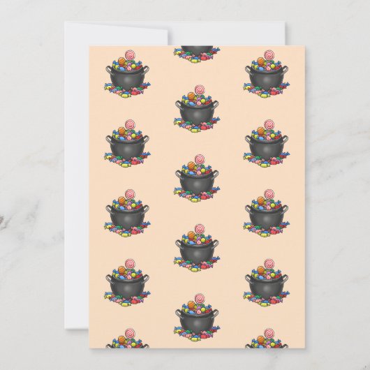 Trick or treat Snoep ketel Kaart (Achterkant)