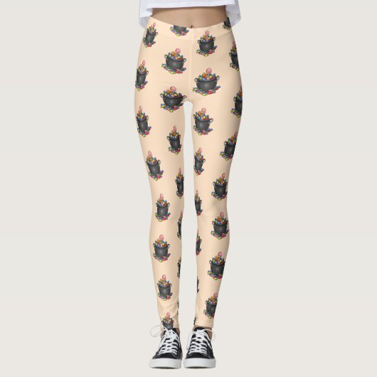 Trick or treat Snoep ketel Leggings (Voorkant)