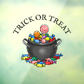 Trick or treat Snoep ketel Raamsticker (Vel 3)