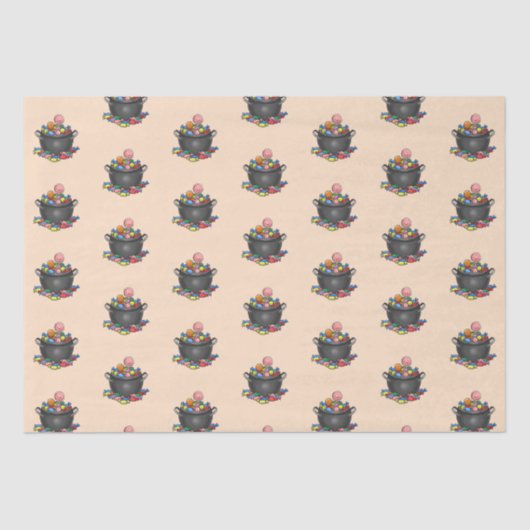 Trick or treat Snoep ketel Tissuepapier (Voorkant)