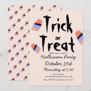 Trick or Treat Snoep Kostuum Doodle Ontwerp Kaart