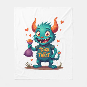Trick or Treat Snoep Monster � Halloween T-Shirt D Fleece Deken