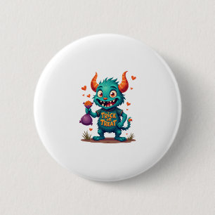 Trick or treat Snoep Monster � Halloween T-Shirt D Ronde Button 5,7 Cm