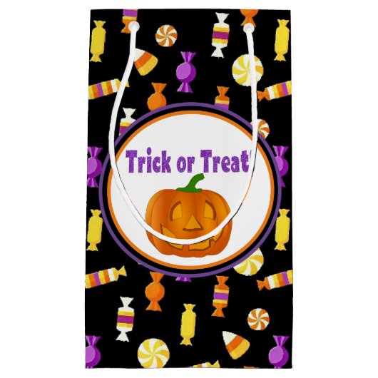 Trick or treat Snoep Patroon Halloween Paper Klein Cadeauzakje (Voorkant)
