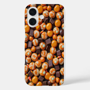 Trick or treat Snoep Pattern iPhone 16 Hoesje