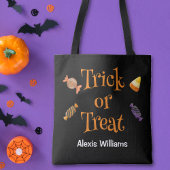 Trick or treat Snoep, zwart Tote Bag