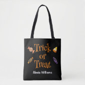 Trick or treat Snoep, zwart Tote Bag (Voorkant)