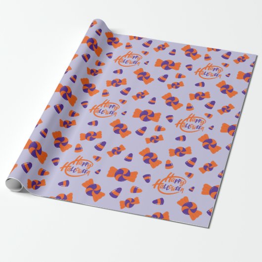 Trick-or-Treat Snoepjes Halloween Wrapping Paper Cadeaupapier (Uitgerold)