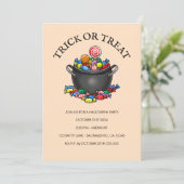 Trick or Treat Snoepketel Kaart (Staand voorkant)