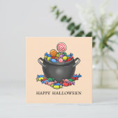 Trick or Treat Snoepketel Kaart (Staand voorkant)