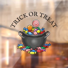 Trick or Treat Snoepketel Raamsticker