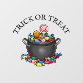Trick or Treat Snoepketel Raamsticker (Vel)