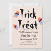 Trick or Treat Snoepkostuum Doodle Ontwerp Kaart (Voorkant)
