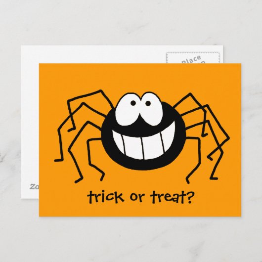 Trick or treat Spider Briefkaart (Voorkant / Achterkant)
