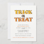 Trick or treat Spider Halloween Party Kaart (Voorkant)