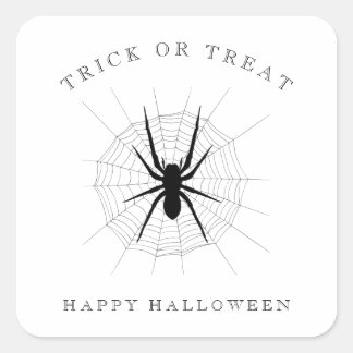 Trick or treat Spider Happy Halloween Party Vierkante Sticker