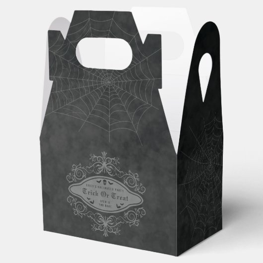 Trick or treat Spider Web Dark Gothic Halloween Bedankdoosjes (Geopend)