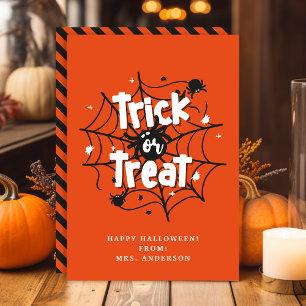 Trick or treat Spiders Halloween Classroom Kaart