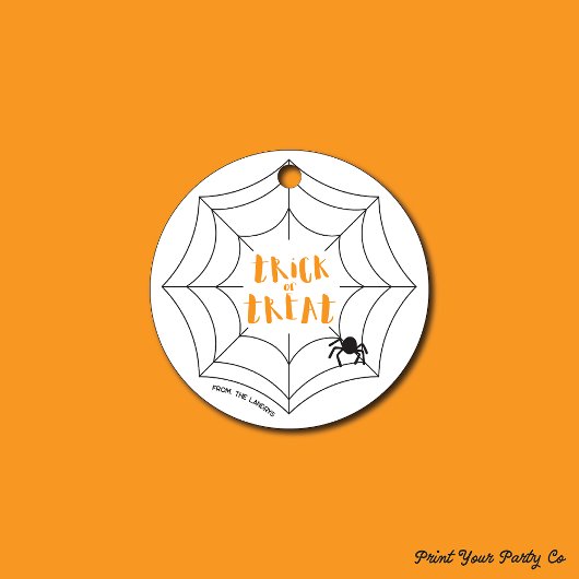Trick or treat Spiderweb Cadeau Label