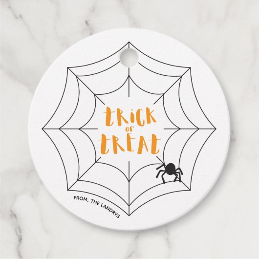 Trick or treat Spiderweb Cadeau Label (Voorkant)