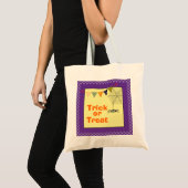 Trick or Treat Spin Halloween Paars Tote Bag (Voorkant (product))