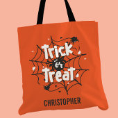 Trick or treat Spin Web Gepersonaliseerde Hallowee Tote Bag