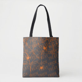 Trick or Treat Spinne Zwarte Boodschappentas Tote Bag