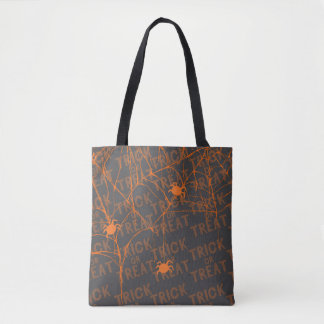 Trick or Treat Spinne Zwarte Boodschappentas Tote Bag