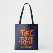 Trick or treat Spinnen Schattige Gepersonaliseerde Tote Bag (Voorkant)